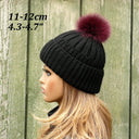 Real Fur Pom Pom for Hat, Burgundy Fluffy Pompom With Ribbon, Large Fox Fur Pom Pon, Furry Ball, Puff Detachable Pompom, Fur Bommel