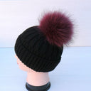 Burgundy Raccoon Fur Pompom, Genuine Raccoon Fur Pom Pom for Hat, Removable Pompoms, Fluffy Ball for Hat, Furry Bommel, Hat Decoration