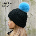 Blue Fox Fur Pom Pom, Fluffy Large Pom Pom Ball, Round Soft Pom, Hat Accessory, Real Fur Bag Charm, Beanie Topper, DIY Craft Supplies