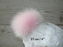 Fur pom pom Light pink fur pompom for hat Real fox fur pom Detachable pompom Fuzzy bommel