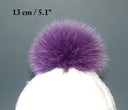 Purple Fur Pom Pom For Hat, Real Fox Fur Pompom, Real Fur Ball, Detachable Pompom, Fluffy Fur Pompoms, Real Fur Accessories, Hat Decoration