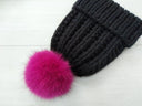 Pink Fur Pompom For Hat, Pink Large Pompom, Detachable Berry Pompom, DIY Fur, Hat Fur Ball, Fox Fur Pompom For Hat, Fluffy Bommel