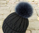 Fox Fur Pom Pom for Hat, Blue-Grey Fur Pompom, Large Furry Ball, Detachable Pompon, Hat Decoration, Fur Accessories, Fluffy Bommel for Hat