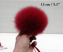 Burgundy Real Fur Pompom, Fox Fur Pom Pom, Detachable Pom Pom, Real Fur Pompoms, Red Wine Fur, Bordo Pompoms for Hat, Cute Fuzzy Hat Decor