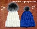 Silver fur pom pom Real fox fur pompom for hat Large plush furry ball Detachable pompom