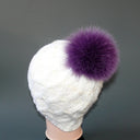 Purple Fur Pom Pom For Hat, Real Fox Fur Pompom, Real Fur Ball, Detachable Pompom, Fluffy Fur Pompoms, Real Fur Accessories, Hat Decoration