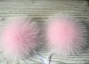 Fur pom pom Light pink fur pompom for hat Real fox fur pom Detachable pompom Fuzzy bommel