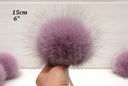 Real fur pom pom, Natural fox fur fluffy hat topper, Soft round fur charm, Handmade beanie accessory, Fuzzy backpack decor, Bag keychain