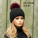 Real Fur Pom Pom for Hat, Burgundy Fluffy Pompom With Ribbon, Large Fox Fur Pom Pon, Furry Ball, Puff Detachable Pompom, Fur Bommel
