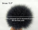 Fox Fur Pom Pom for Hat, Blue-Grey Fur Pompom, Large Furry Ball, Detachable Pompon, Hat Decoration, Fur Accessories, Fluffy Bommel for Hat