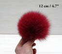 Burgundy Real Fur Pompom, Fox Fur Pom Pom, Detachable Pom Pom, Real Fur Pompoms, Red Wine Fur, Bordo Pompoms for Hat, Cute Fuzzy Hat Decor