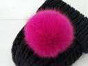 Pink Fur Pompom For Hat, Pink Large Pompom, Detachable Berry Pompom, DIY Fur, Hat Fur Ball, Fox Fur Pompom For Hat, Fluffy Bommel