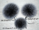 Silver fur pom pom Real fox fur pompom for hat Large plush furry ball Detachable pompom