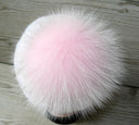Fur pom pom Light pink fur pompom for hat Real fox fur pom Detachable pompom Fuzzy bommel