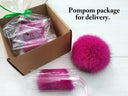 Pink Fur Pompom For Hat, Pink Large Pompom, Detachable Berry Pompom, DIY Fur, Hat Fur Ball, Fox Fur Pompom For Hat, Fluffy Bommel