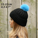 Blue Fox Fur Pom Pom, Fluffy Large Pom Pom Ball, Round Soft Pom, Hat Accessory, Real Fur Bag Charm, Beanie Topper, DIY Craft Supplies