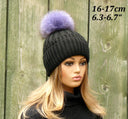 Lavender Real Fur Pompom for Hat, Light Purple Furry Bommel, Fox Fur Lilac Pompons, Fluffy Pom Poms with Ribbons, Fuzzy Balls for Crafts