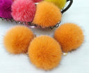 Vibrant Orange Fox Fur Bommel, Fluffy Hat Pom Pom, Large Genuine Furry Detachable Accent for Beanies, Accessory for Hat, Pompom with Ribbons