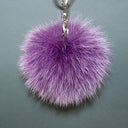 Fluffy Fur Pom Pom Keychain, Furry Key Fob, Real Fur Key Chain, Purple Orchid Fur Ball Key Ring, Birthday Gift For Daughter, Backpack Pompom