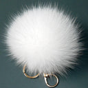 Genuine Fur Keychain Bag Charm, Fuzzy Keyring, Real Fur Key Chain, White Fluffy Accessory, Handbag Charm, Purse Charm
