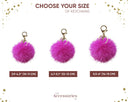 Hot Pink Pom Pom Keychain, Bag Accessory, Boho Fluffy Key Chain, Real Fur Ball Bag Charm, Puff Key Fob, Pink Furry Keychain for Teenage Girl