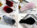 Fluffy Fox Fur Keychain, Rabbit Foot Style Bag Charm, Furry Paws Keychain, Luxury Car Keyring Gift for Her, Good Luck Purse Charm, Mom Gift