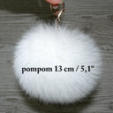 Genuine Fur Keychain Bag Charm, Fuzzy Keyring, Real Fur Key Chain, White Fluffy Accessory, Handbag Charm, Purse Charm