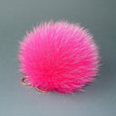 Hot pink fur keychain, Pink pom pom keychain, Fur ball key chain, Furry pink bag charm, Fluffy key fob pompom, Fuzzy key ring, Purse charm