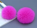 Hot Pink Pom Pom Keychain, Bag Accessory, Boho Fluffy Key Chain, Real Fur Ball Bag Charm, Puff Key Fob, Pink Furry Keychain for Teenage Girl