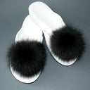 Black Fur Shoe Clips, Real Fur Pom Pom Shoe Clips, Shoe Accessories, Brooch for Shoes or Flip Flops, Fluffy Shoe Pom Pom, Women's Shoe Clips