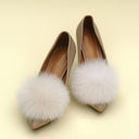 Furry Wedding Shoe Clips, Champagne Fluffy Pom Pom Shoe Brooch, Bridal Accessories, Cream Shoe Decor, Fur Ball Shoe Charms, Puff Pompom Bows