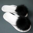 Black Fur Shoe Clips, Real Fur Pom Pom Shoe Clips, Shoe Accessories, Brooch for Shoes or Flip Flops, Fluffy Shoe Pom Pom, Women's Shoe Clips