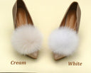 Shoe Clips for Women, Shoe Pompom, Shoe Decorations, White Wedding Shoe Clips, Bridal Shoe Clips, Fluffy Pom Pom Shoe Brooch, Furry Shoe Bow