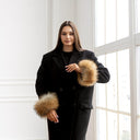 Fluffy Raccoon Fur Cuffs, Real Fur Sleeve Trim, Detachable Fur Wrist Warmers, Handmade Winter Accessory for Women, Fuzzy Cuffs Fur Coat