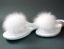 White Wedding Shoe Clips, Fur Ball Shoe Charms, White Fur Ornaments, Pom Pom Brooch, Shoe Decoration, Fluffy Shoe Accessories For Bridesmaid