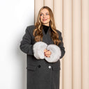 Light Gray Fox Fur Cuffs for Women, Detachable Sleeve Accessories, Fluffy Wrist Warmers, Winter Fashion Gift, Furry Bracelet, Cuffs For Coat