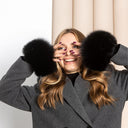 Light Gray Fox Fur Cuffs for Women, Detachable Sleeve Accessories, Fluffy Wrist Warmers, Winter Fashion Gift, Furry Bracelet, Cuffs For Coat