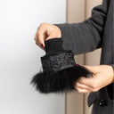 Light Gray Fox Fur Cuffs for Women, Detachable Sleeve Accessories, Fluffy Wrist Warmers, Winter Fashion Gift, Furry Bracelet, Cuffs For Coat