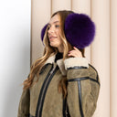 Hot Purple Fur Women's Earmuffs, Soft Fox Fur Ear Warmers, Purple Fluffy Ear Muffs for Her, Stylish Winter Accessories, Secret Santa Gift
