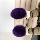 Hot Purple Fur Women's Earmuffs, Soft Fox Fur Ear Warmers, Purple Fluffy Ear Muffs for Her, Stylish Winter Accessories, Secret Santa Gift