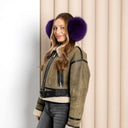 Hot Purple Fur Women's Earmuffs, Soft Fox Fur Ear Warmers, Purple Fluffy Ear Muffs for Her, Stylish Winter Accessories, Secret Santa Gift