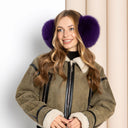 Hot Purple Fur Women's Earmuffs, Soft Fox Fur Ear Warmers, Purple Fluffy Ear Muffs for Her, Stylish Winter Accessories, Secret Santa Gift