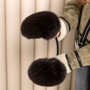 Fur Earmuffs Women, Real Fox Fur Ear Muffs, Brown Furry Earmuffs, Warm Fur Accessories, Fluffy Ear Warmer, Gift for Wife or Girlfriend