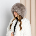 Beige Raccoon Fur Winter Hat, Warm Kubanka Hat For Women, Oversized Fuzzy Hat, Fashion Winter Head Warmer, Real Fur Hat, Mom Christmas Gift