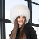 Real Raccoon Fur Hat for Women, Snow White Fluffy Winter Hat, Genuine Fur Headwear, Fashion Winter Accessory, Warm Fuzzy Hat, Gift for Wife