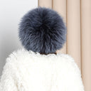 Oversized Winter Hat From Real Raccoon Fur, Gray Blue Furry Hat, Handmade Kubanka Hat, Fashion Women Hat For Cold Weather, Gift For Wife