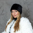 Mink Fur Winter Set, Womens Real Fur Headband With Fingerless Mittens, Fur Headband Scarf, Ear & Neck Warmer, Cozy Gift Set For Sister