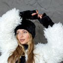 Mink Fur Winter Set, Womens Real Fur Headband With Fingerless Mittens, Fur Headband Scarf, Ear & Neck Warmer, Cozy Gift Set For Sister