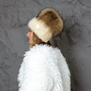 Beige Mink Fur Hat for Women with Raccoon Pompom, Fuzzy Warm Winter Headwear, Fluffy Beanie, Oversized Pompom Hat, Birthday Gift for Sister