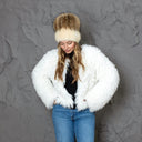 Real Mink Fur Hat with Raccoon Pompom, Fluffy Beige Winter Hat for Women, Handmade Premium Fur Beanie, Warm & Stylish Headwear, Gift for Her